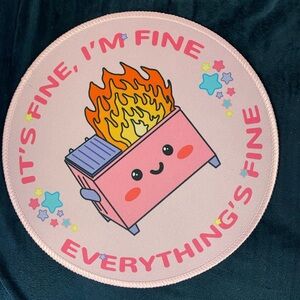 $3 ADD ON ITEM Pink Round Mouse Pad with Fun Design